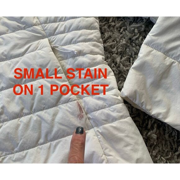 The North Face Harway white Quilted Puffer JACKET COAT sz L - Picture 3 of 7